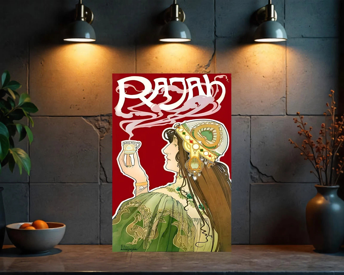 RAJAH Vintage Coffee Sign - Heavy Metal Cafe & Bar Decor