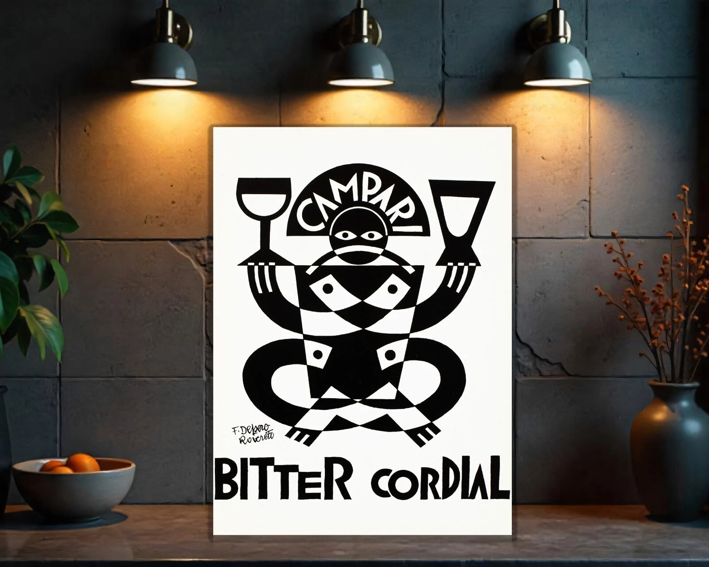 Campari Bitter Cordial Rare Depero Sign - Heavy Metal Cafe & Bar Decor