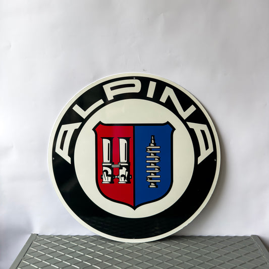 Alpina Vintage Sign – Glossy Heavy Metal Garage Decor