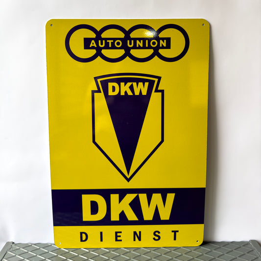 DKW Auto Union Vintage Sign – Large 60x40 cm Heavy Metal Man Cave Decor