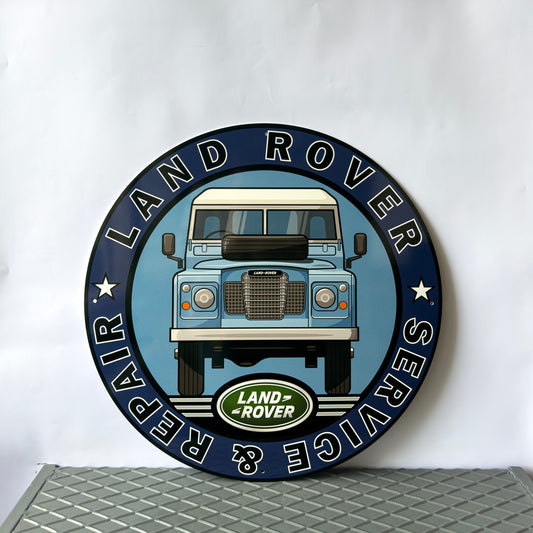 Land Rover - Home Round Heavy Metal Sign – Garage & Man Cave Decor