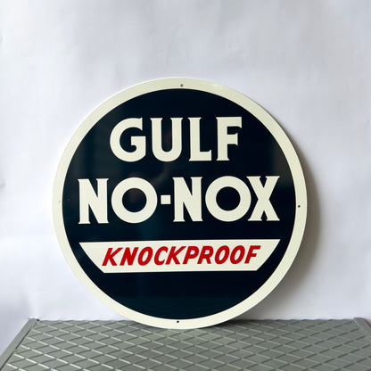 Gulf No-Nox Motor Oil Sign – Heavy Metal Garage Decor