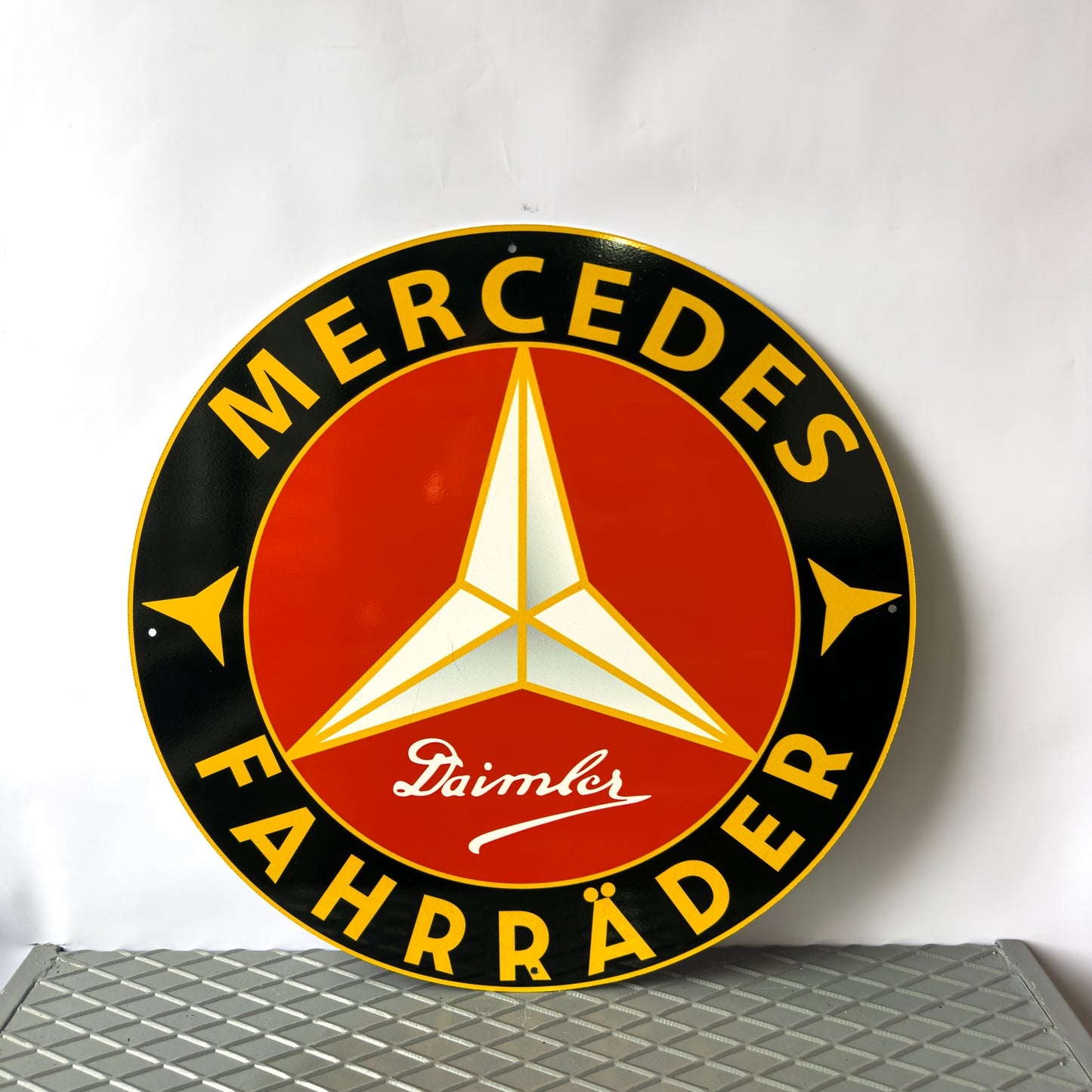Mercedes Benz Fahrrader Sign – Glossy Heavy Metal Garage Sign