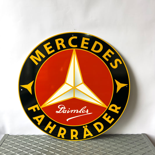 Mercedes Benz Fahrrader Sign – Glossy Heavy Metal Garage Sign