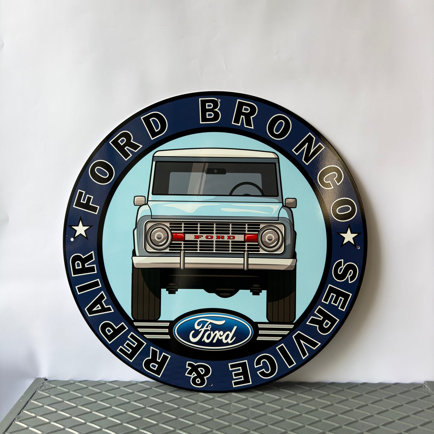 Ford Bronco Service Sign – Heavy Metal Garage & Man Cave Decor