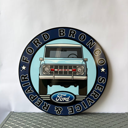 Ford Bronco Service Sign – Heavy Metal Garage & Man Cave Decor