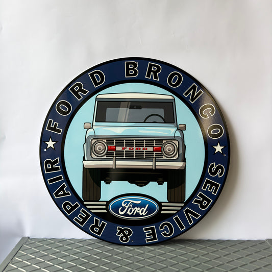 Ford Bronco Service Sign – Heavy Metal Garage & Man Cave Decor