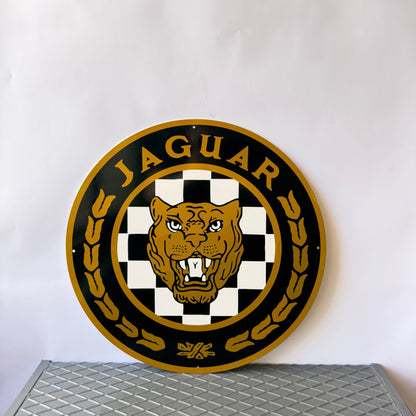 Jaguar Round Heavy Metal Sign – Garage & Man Cave Decor