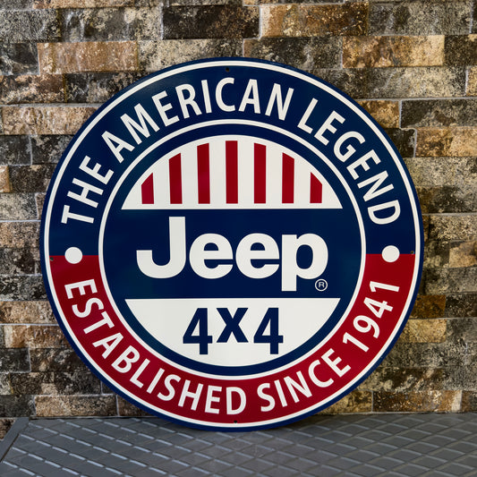 Jeep Vintage Sign – Heavy Metal Sign – Garage & Man Cave Decor