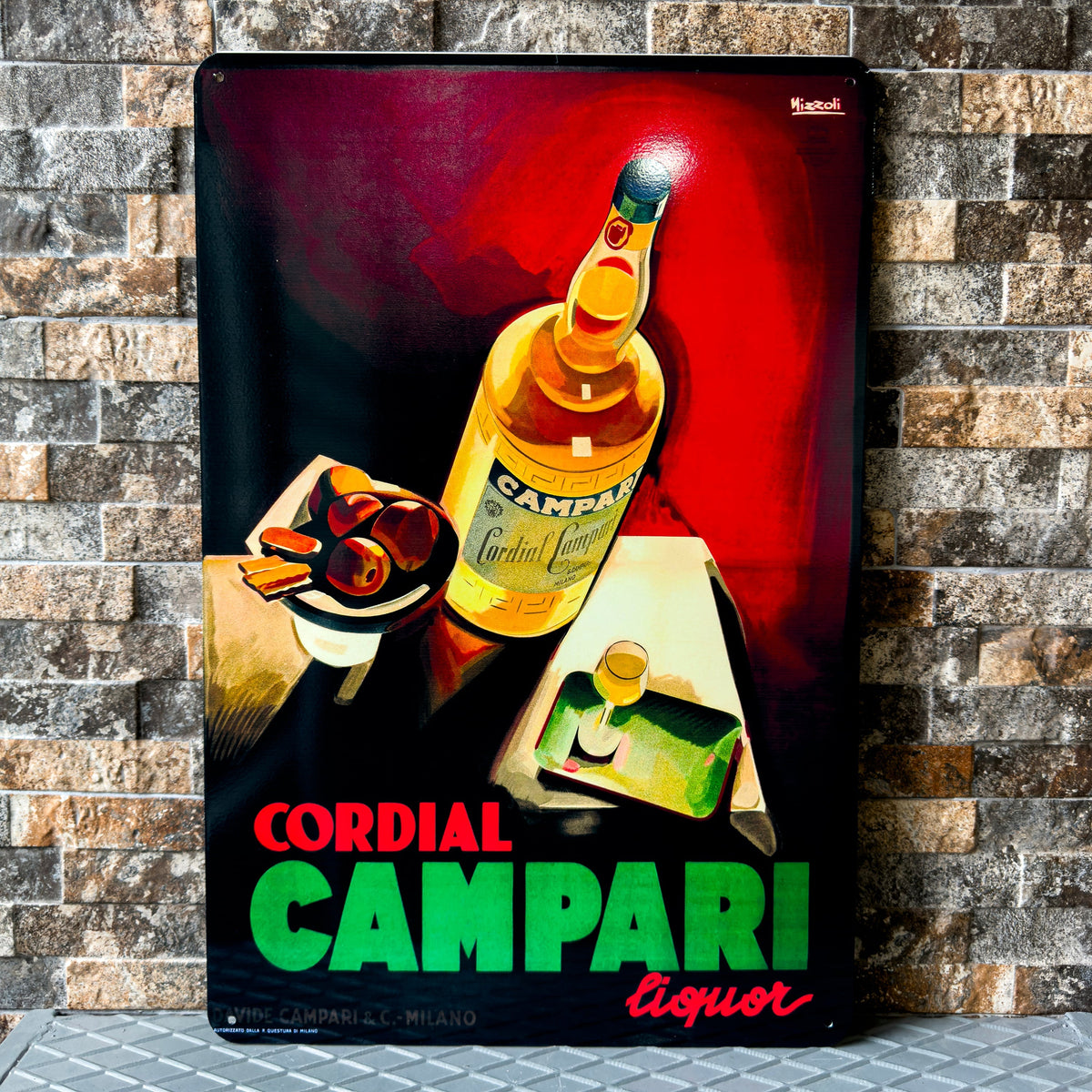 Cordial Campari Liqueur Heavy Metal Sign – Garage & Man Cave Decor