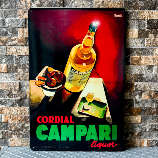 Cordial Campari Liqueur Vintage Sign – Heavy Metal Cafe & Bar Decor