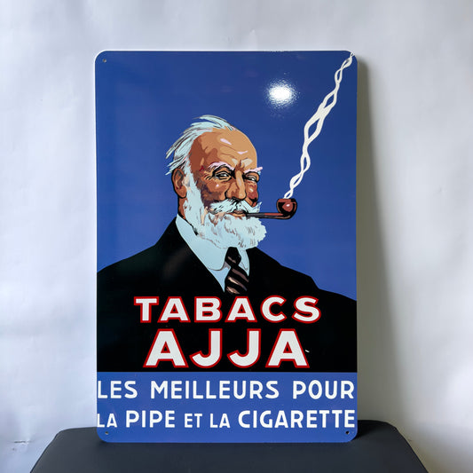 Tabacs Ajja - Vintage Tobacco Cigarette Heavy Metal Sign – Garage & Man Cave Decor
