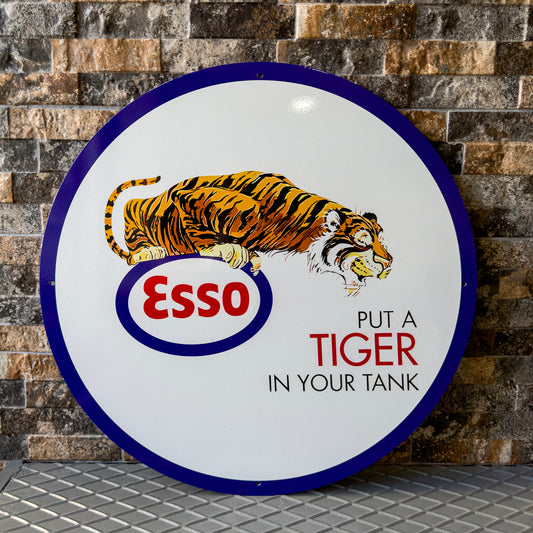 Esso Tiger Motor Oil Vintage Sign – Heavy Metal Home & Garage Decor