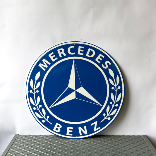 Mercedes Benz Blue Logo – Heavy Metal Sign – Home Decor