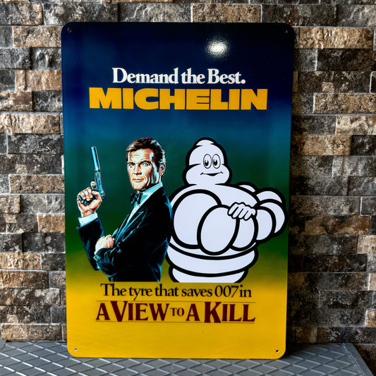 Michelin - 007 James Bond Heavy Metal Sign – Garage & Man Cave Decor