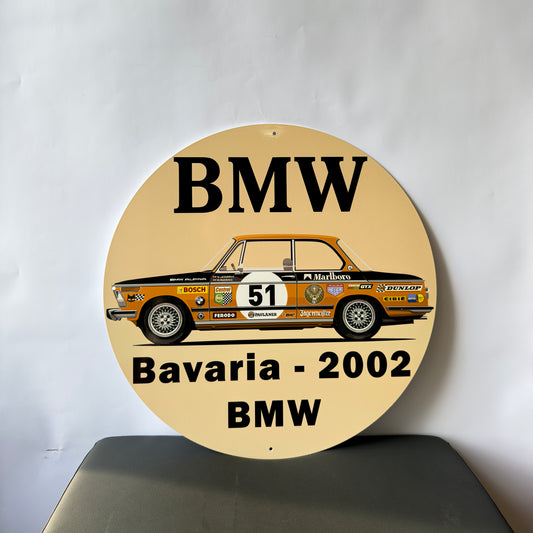 BMW 2002 Vintage Heavy Metal Sign – Racing Car