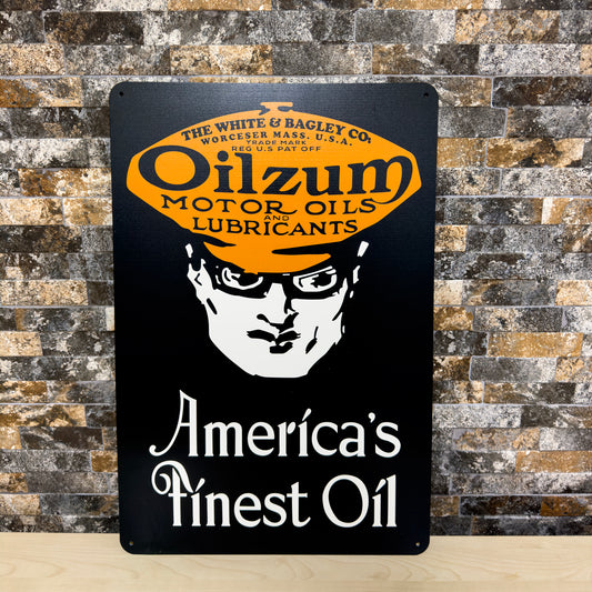 Oilzum America's Finest Oil – Vintage Heavy Metal Garage & Man Cave Sign