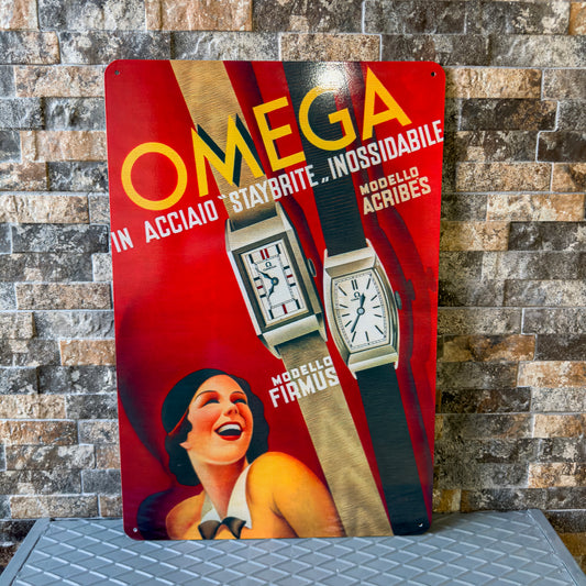 Omega Watch Vintage Sign – Heavy Metal Decor