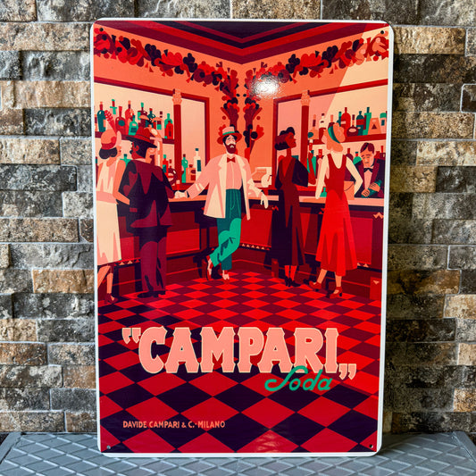 Campari Soda Heavy Metal Sign – Garage & Man Cave Decor