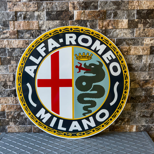 Alfa Romeo 1945 Logo – Heavy Metal Sign – Garage & Man Cave Decor