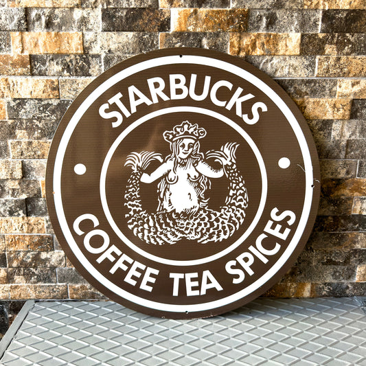 Starbucks 1975 Round Heavy Metal Sign – Garage & Man Cave Decor