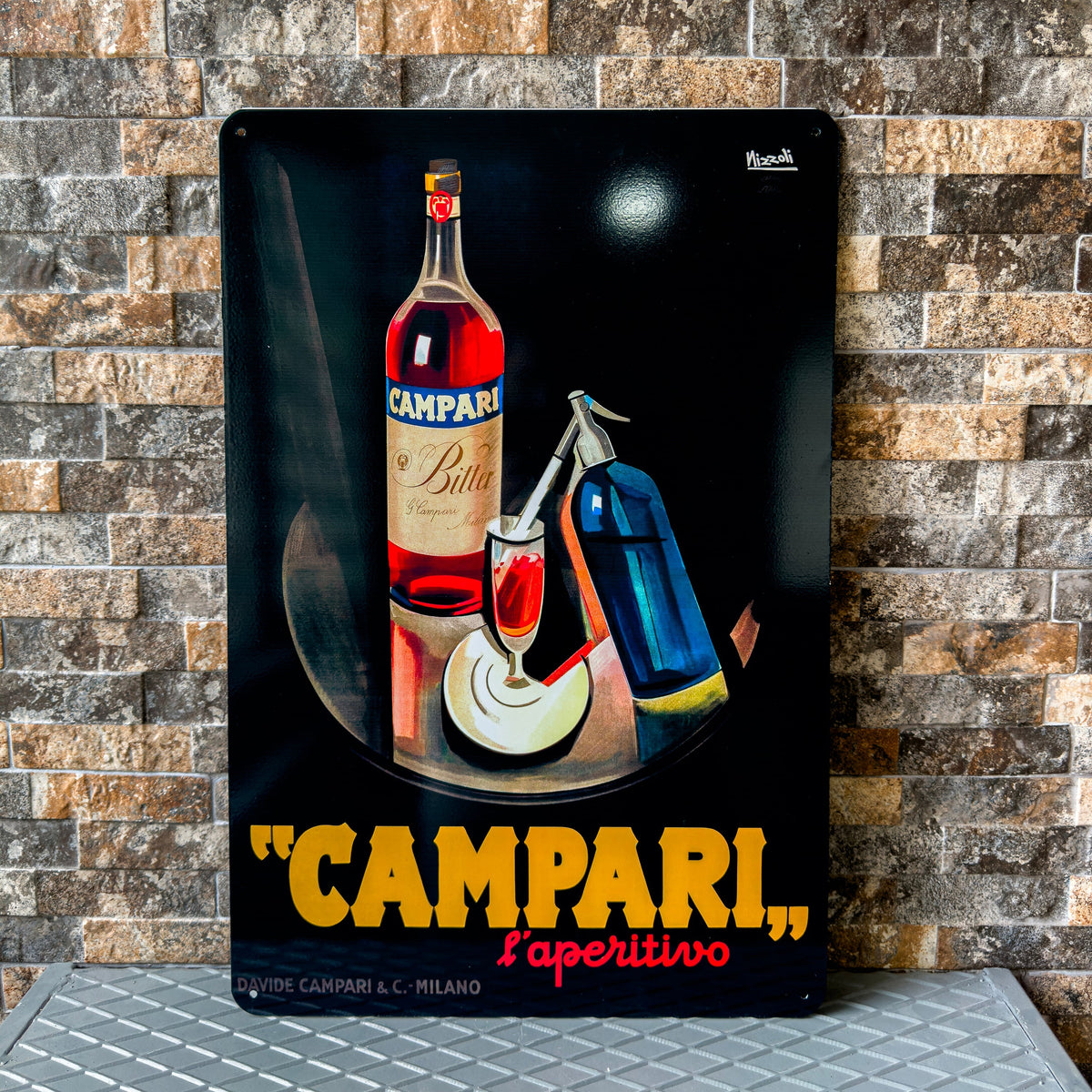 Campari Liqueur Heavy Metal Sign – Garage & Man Cave Decor