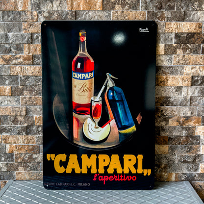 Campari Liqueur Heavy Metal Sign – Garage & Man Cave Decor