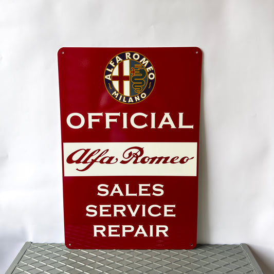 Alfa Romeo Sales-Service-Repair Sign – Large 60x40 cm Heavy Metal Man Cave Decor