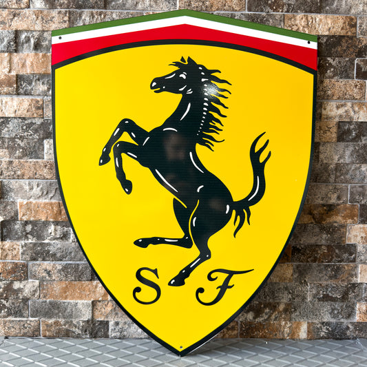 Ferrari Vintage Sign – Heavy Metal Sign – Garage & Man Cave Decor