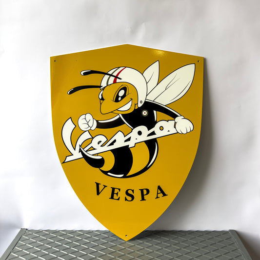 Vespa Bee - Vespa Bee Service Shield Heavy Metal Sign – Garage & Man Cave Decor