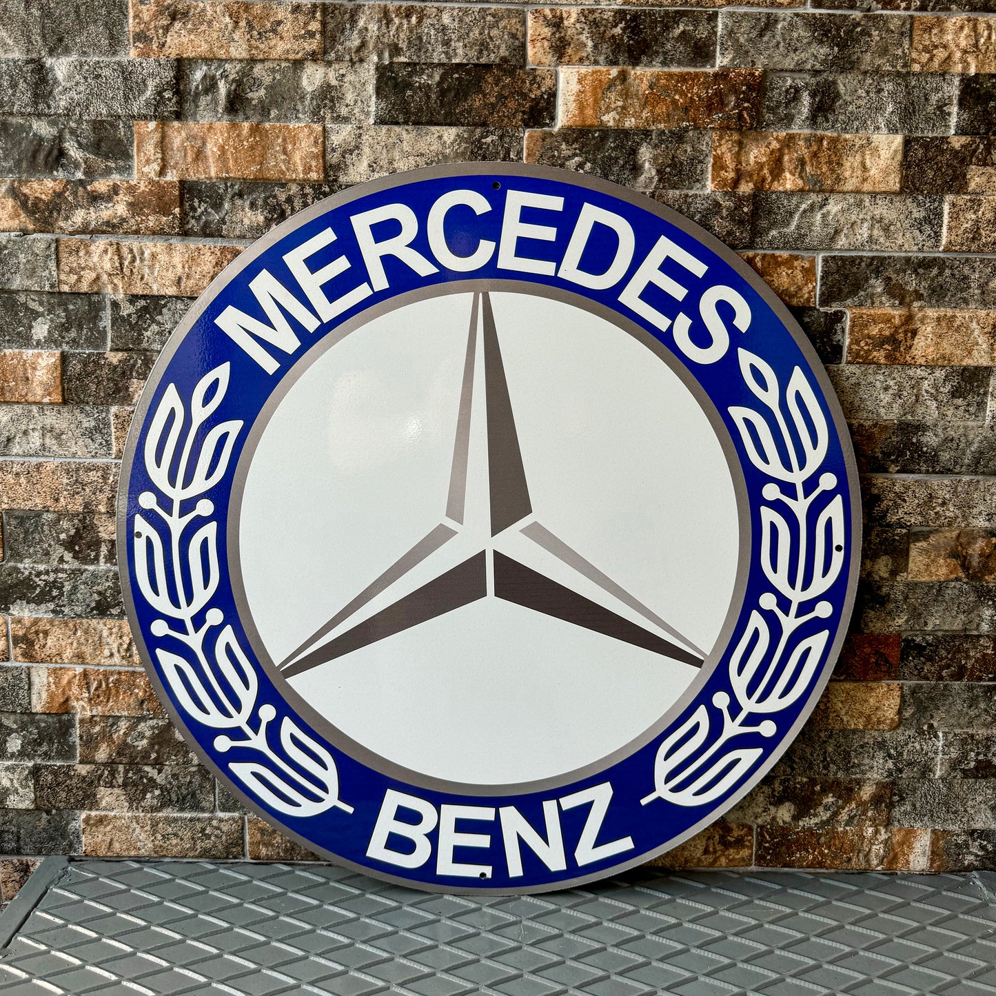Mercedes Benz Vintage Sign – Heavy Metal Sign – Garage Decor