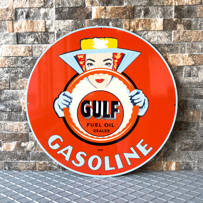 Gulf Gasoline Fuel Oil Sign – Heavy Metal Garage & Service Sign