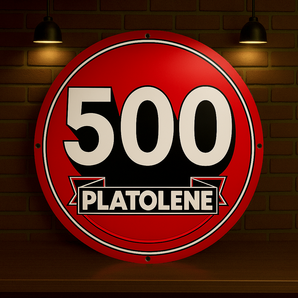 500 Platolene Racing Fuel Sign – Heavy Metal Garage & Man Cave Decor