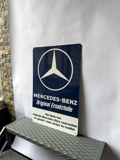 Mercedes Benz Original Ersatzteile Sign – Heavy Metal Garage & Service Decor