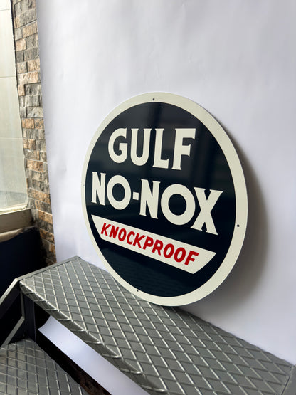 Gulf No-Nox Motor Oil Sign – Heavy Metal Garage Decor