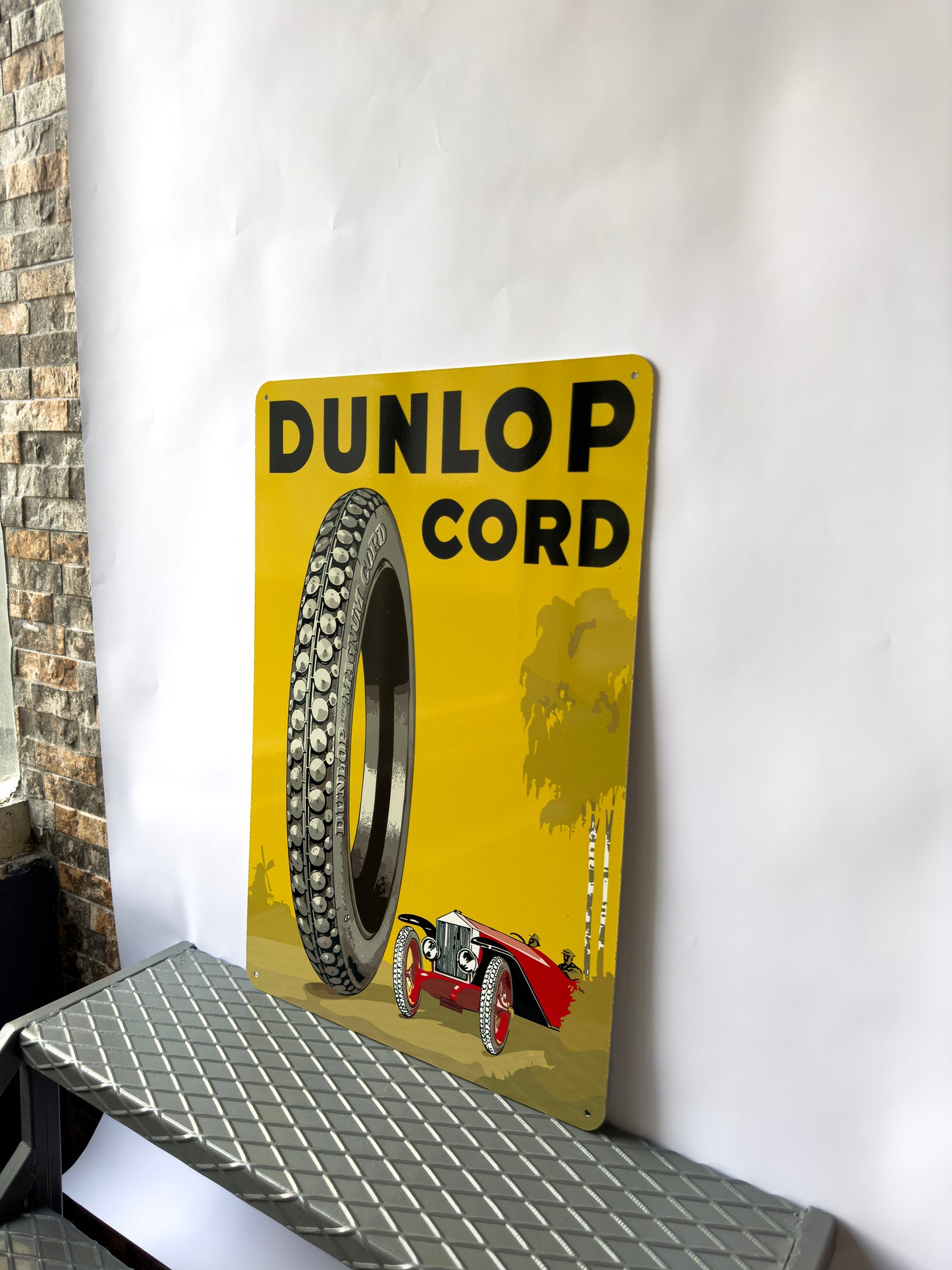 Dunlop Cord Vintage Tyre Sign – Heavy Metal Garage Decor