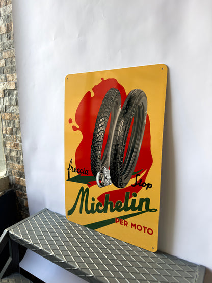 Michelin Freccia Stop Vintage Sign – Heavy Metal Garage & Tyre Sign