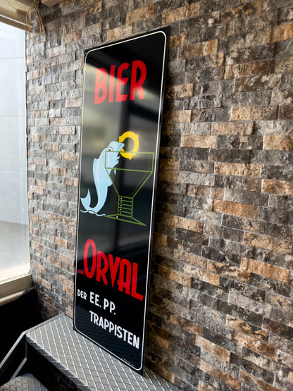 Bier Orval Trappisten Sign – XXXL 118x40 cm Heavy Metal Bar, Cafe & Man Cave Decor