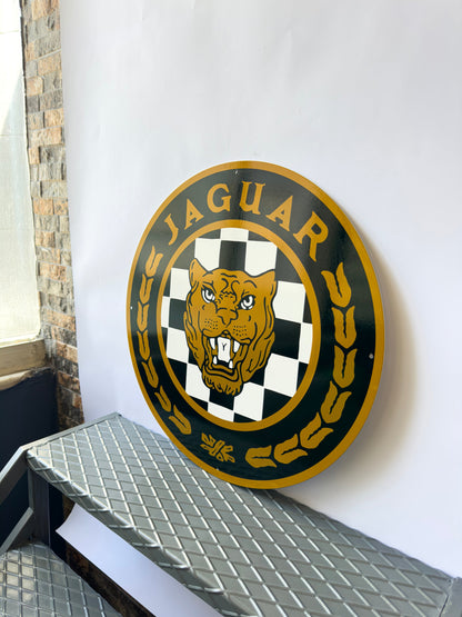 Jaguar Round Heavy Metal Sign – Garage & Man Cave Decor