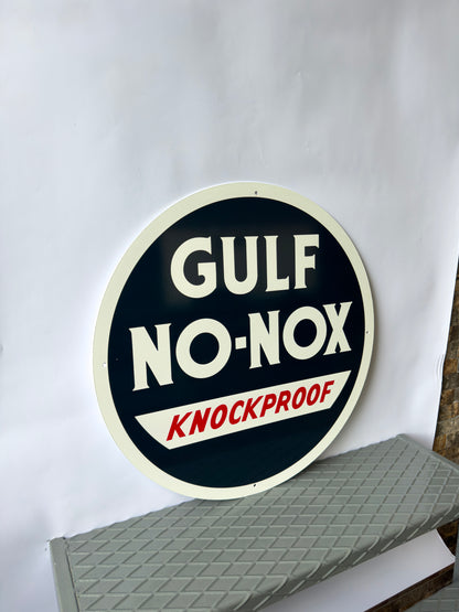 Gulf No-Nox Motor Oil Sign – Heavy Metal Garage Decor