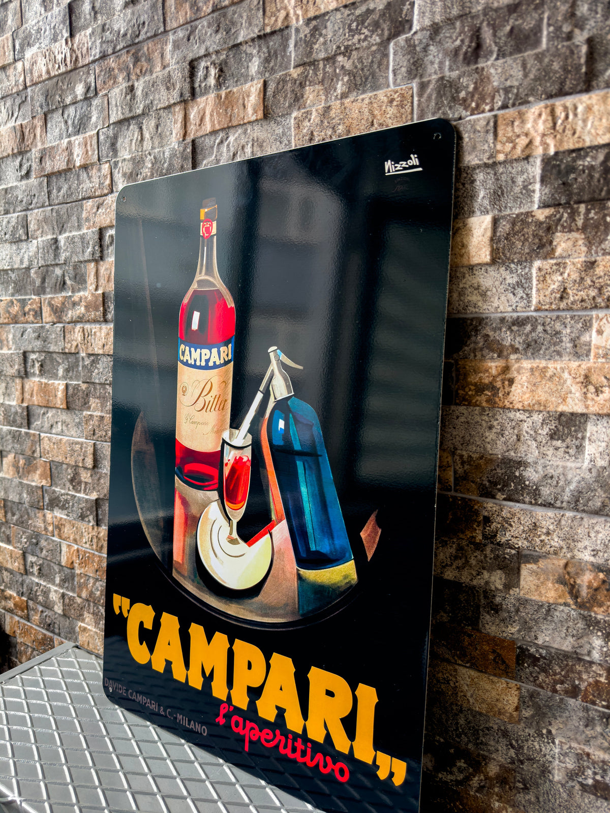 Campari Liqueur Heavy Metal Sign – Garage & Man Cave Decor