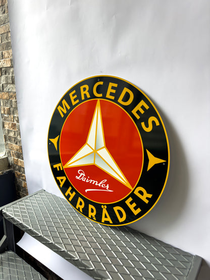 Mercedes Benz Fahrrader Sign – Glossy Heavy Metal Garage Sign