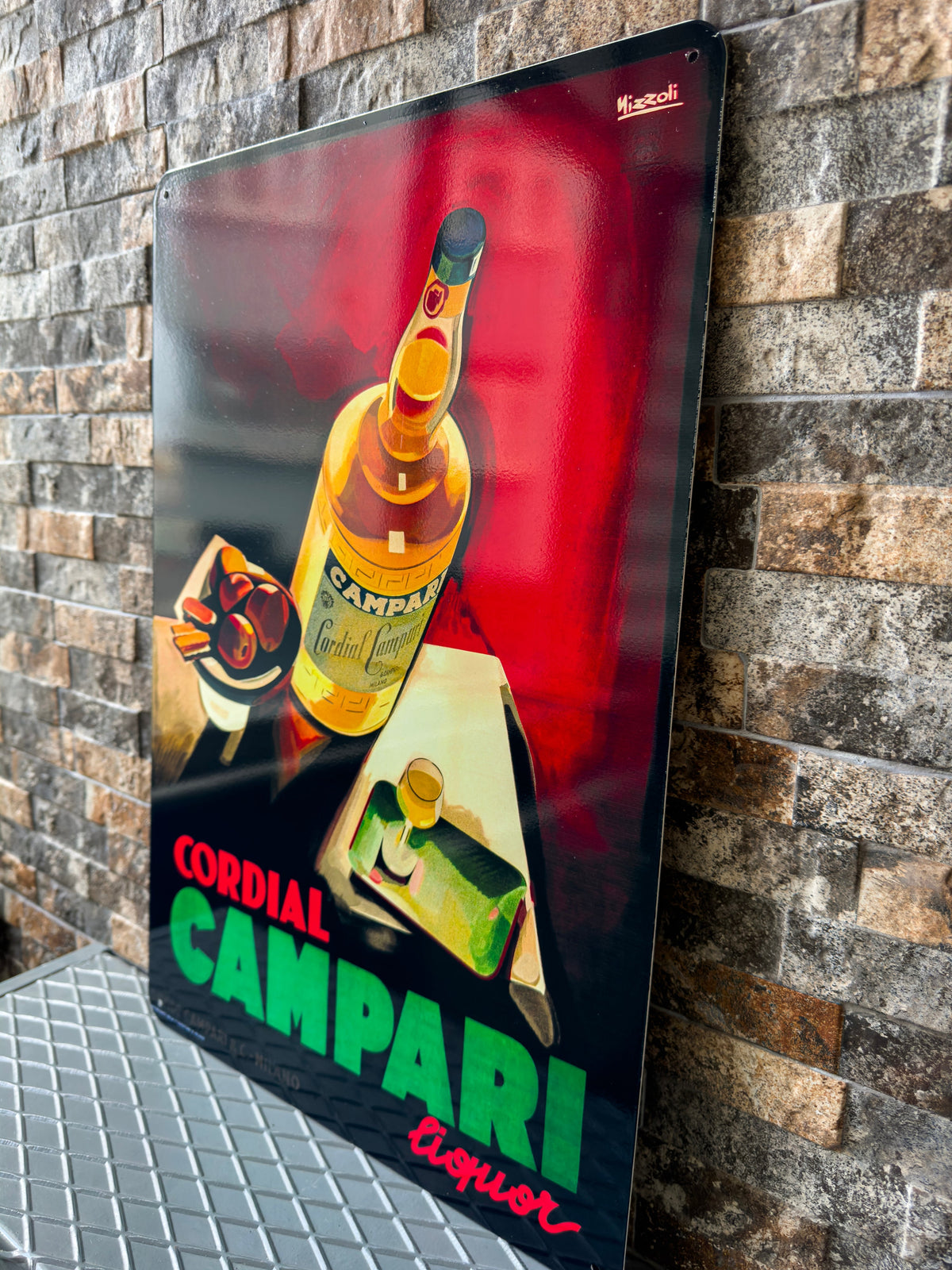 Cordial Campari Liqueur Heavy Metal Sign – Garage & Man Cave Decor