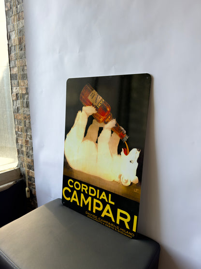 Cordial Campari Polar Bear Sign – Large 60x40 cm Heavy Metal Sign
