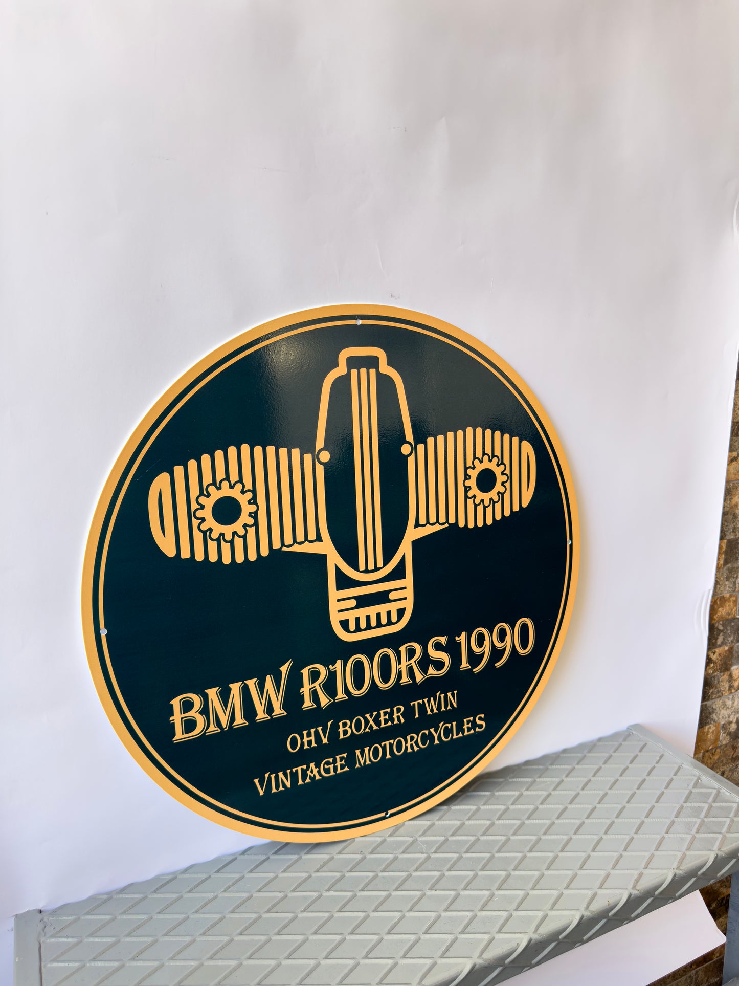 BMW R100RS Sign –  BMW Motorrad Heavy Metal Sign – Man Cave Decor