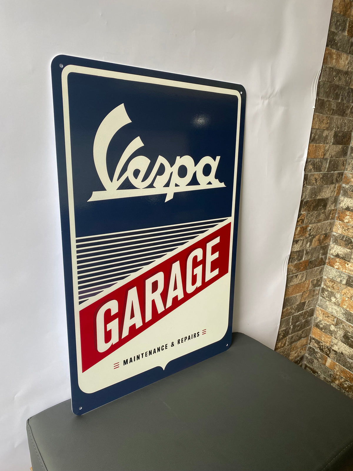 Vespa Heavy Metal Sign – Garage & Man Cave Decor