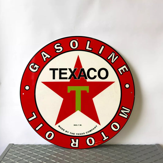 Texaco Gasolıne Motor Oil Sign – Heavy Metal Garage Decor