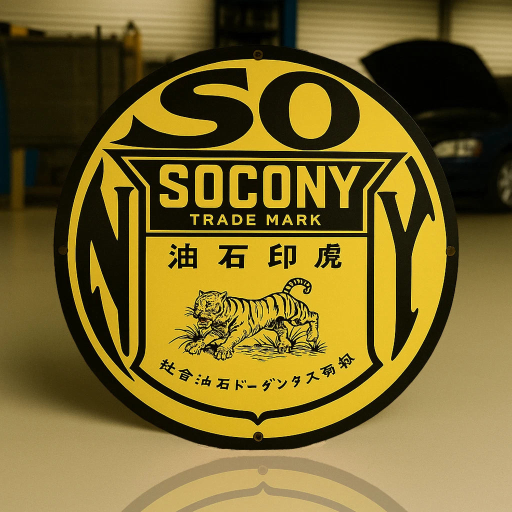 SOCONY Tiger Japanese Edition Sign - Heavy Metal Home & Garage Decor