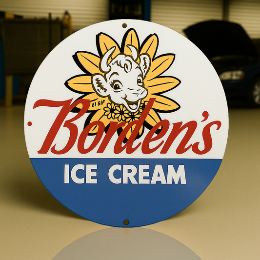 Borden’s Ice CreamSign – Heavy Metal Garage & Man Cave Decor