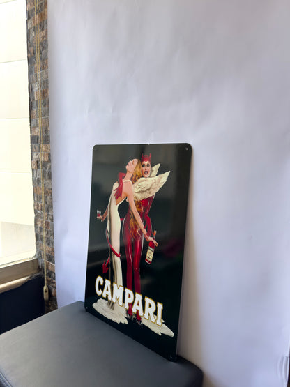 Campari Devil & Angel Sign – Large 60x40 cm Heavy Metal Bar Decor